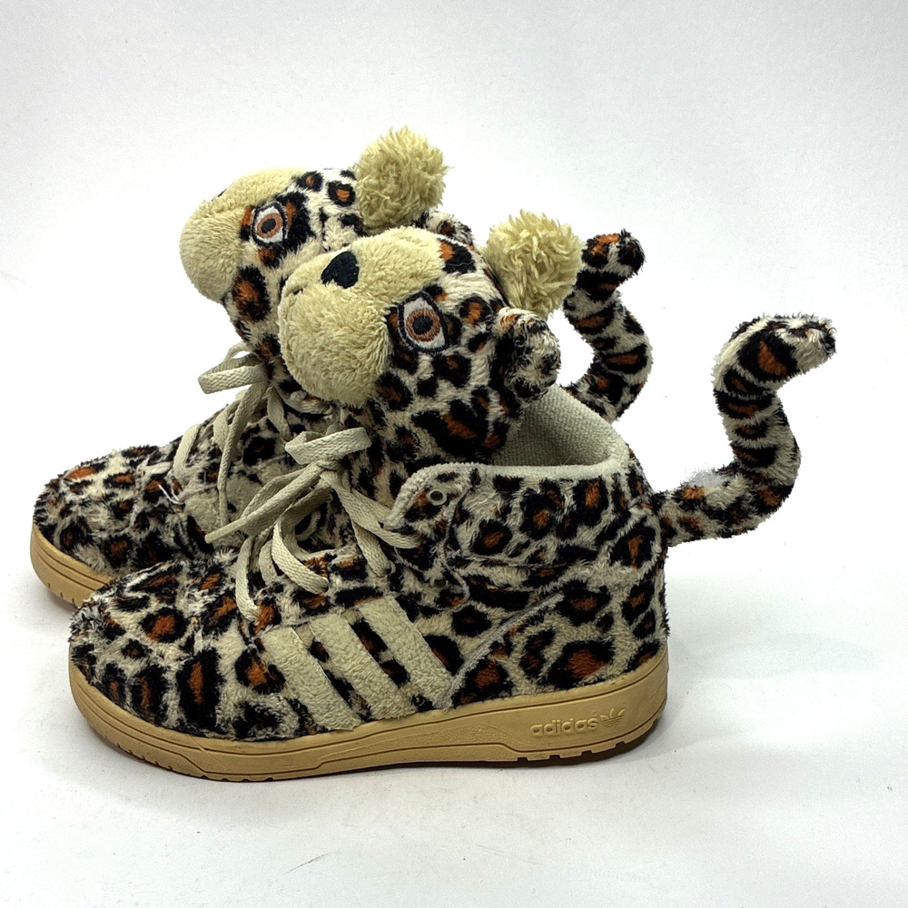 adidas Originals x Jeremy Scott JS Leopard Kids 9K V24578 Fur Tail Sneakers